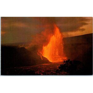 Postcard Kilauea IKI Volcanic Eruption Hot Lava Vintage Advertising 3.5X5.5"